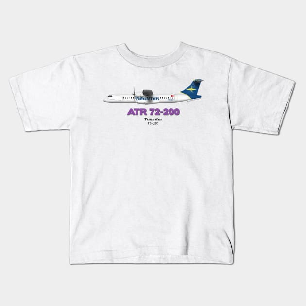 Avions de Transport Régional 72-200 - Tuninter Kids T-Shirt by TheArtofFlying
